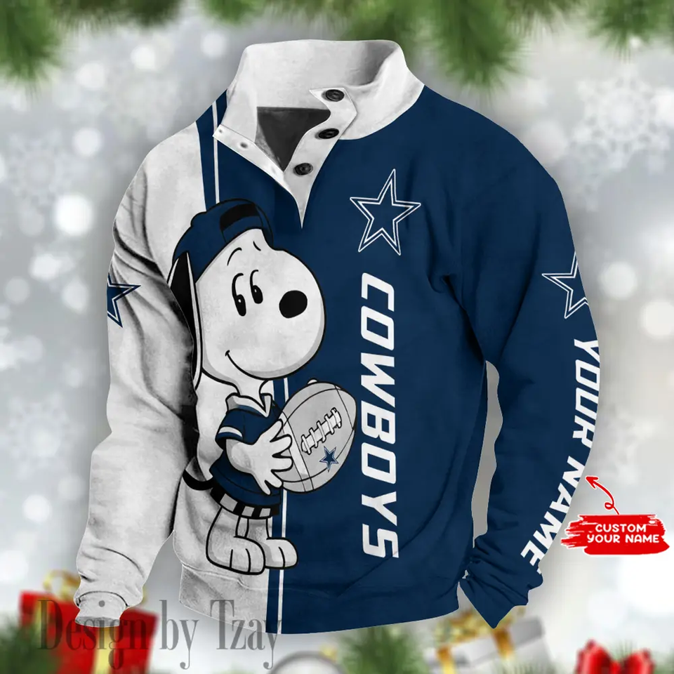 Dallas Cowboys Cute Cartoon Dog Stand Collar Sport Unisex