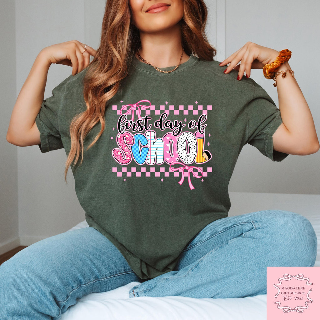 Comfort First Day School Preppy Back School Tee Teacher First Day School Retro Teachers Back School