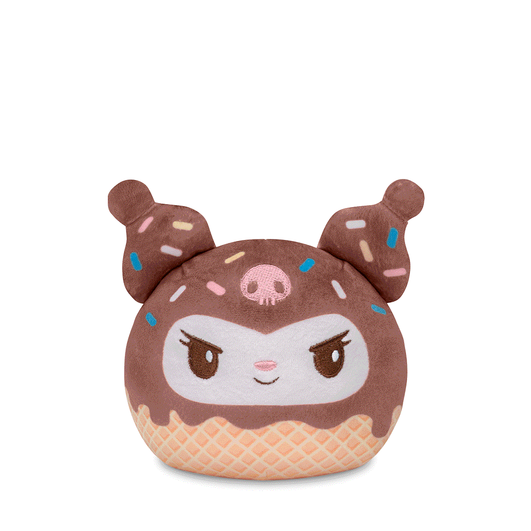Kuromi Ice Cream Cone 4” Reversible Plushie Unisex