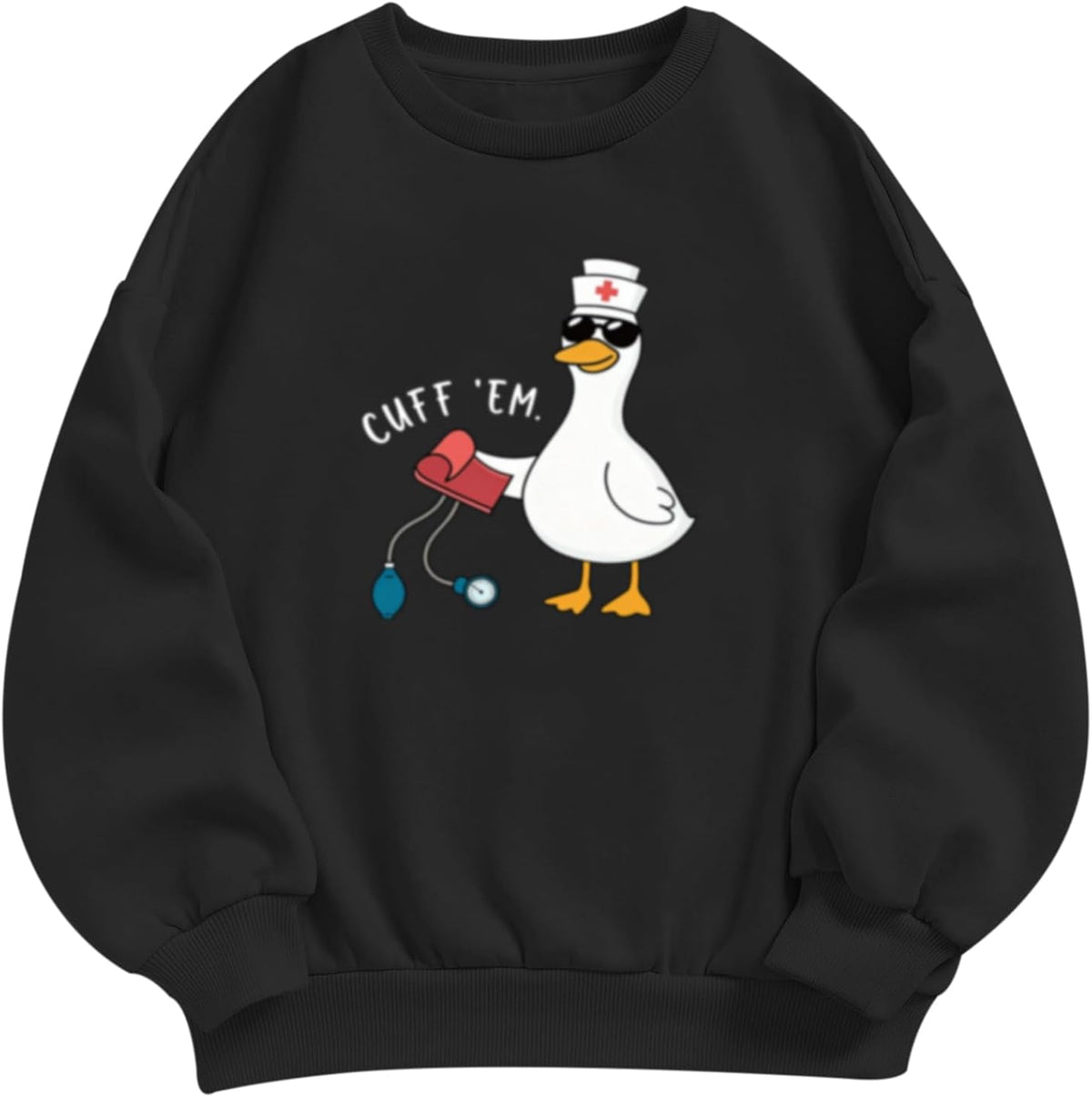 Silly Goose Nurse Sweatshirt Graphic Funny Sweatshirts for Women Cute Long Sleeve Pullover Crew Neck Tops