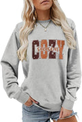 Women's Sweatshirt Cozy Season Letter Print Long Sleeve Crewneck Graphic Pullover Top Fall Autumn Comfy Casual Shirt