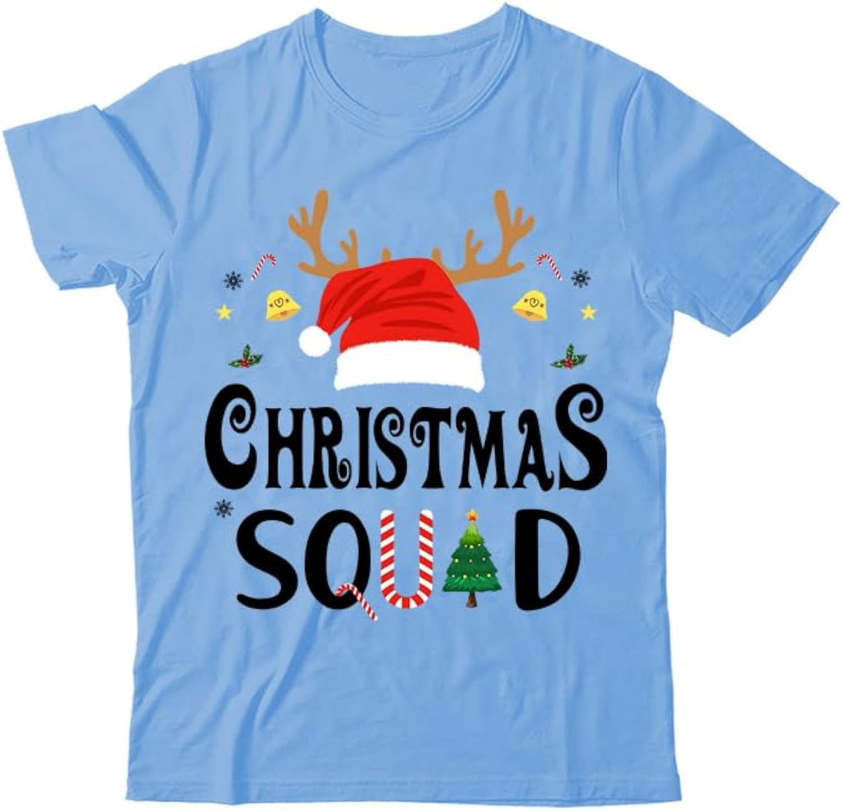 Christmas Squad Shirt, Family Christmas 2025 T-Shirt, Classic Graphic Print Women Men V-Neck Tshirt