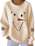Women’s Christmas Snowman Sweatshirt Long Sleeve Crewneck Holiday Pullover Tops Festive Winter Graphic