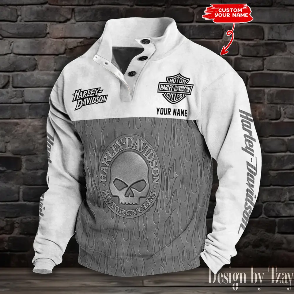 Haarleyy Davidson Skull Stand Collar Unisex