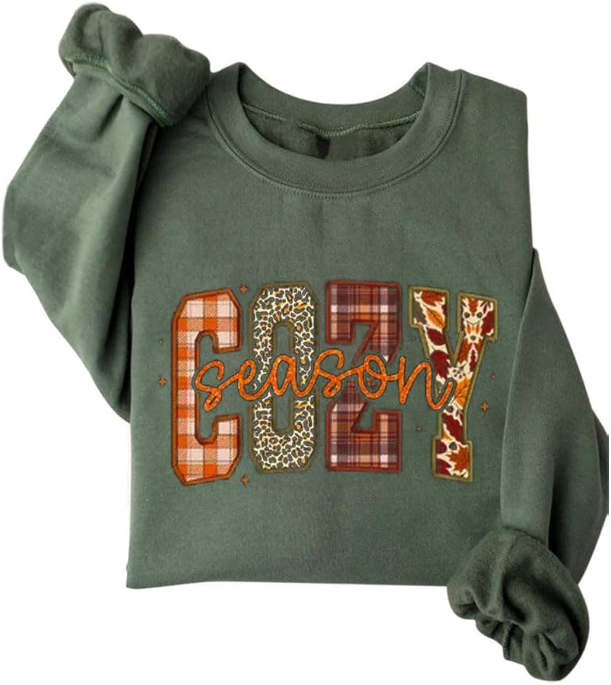 Cozy Season Sweatshirt for Women Crewneck Sweatshirts Coffee Weather Pullover Casual Fleece Long Sleeve Shirt Top