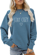 Stay Cozy Sweatshirt, Cozy Vibes Season Shirt Women Comfy Crewneck Indoorsy Fall Sweater Winter Holiday Pullover Tops