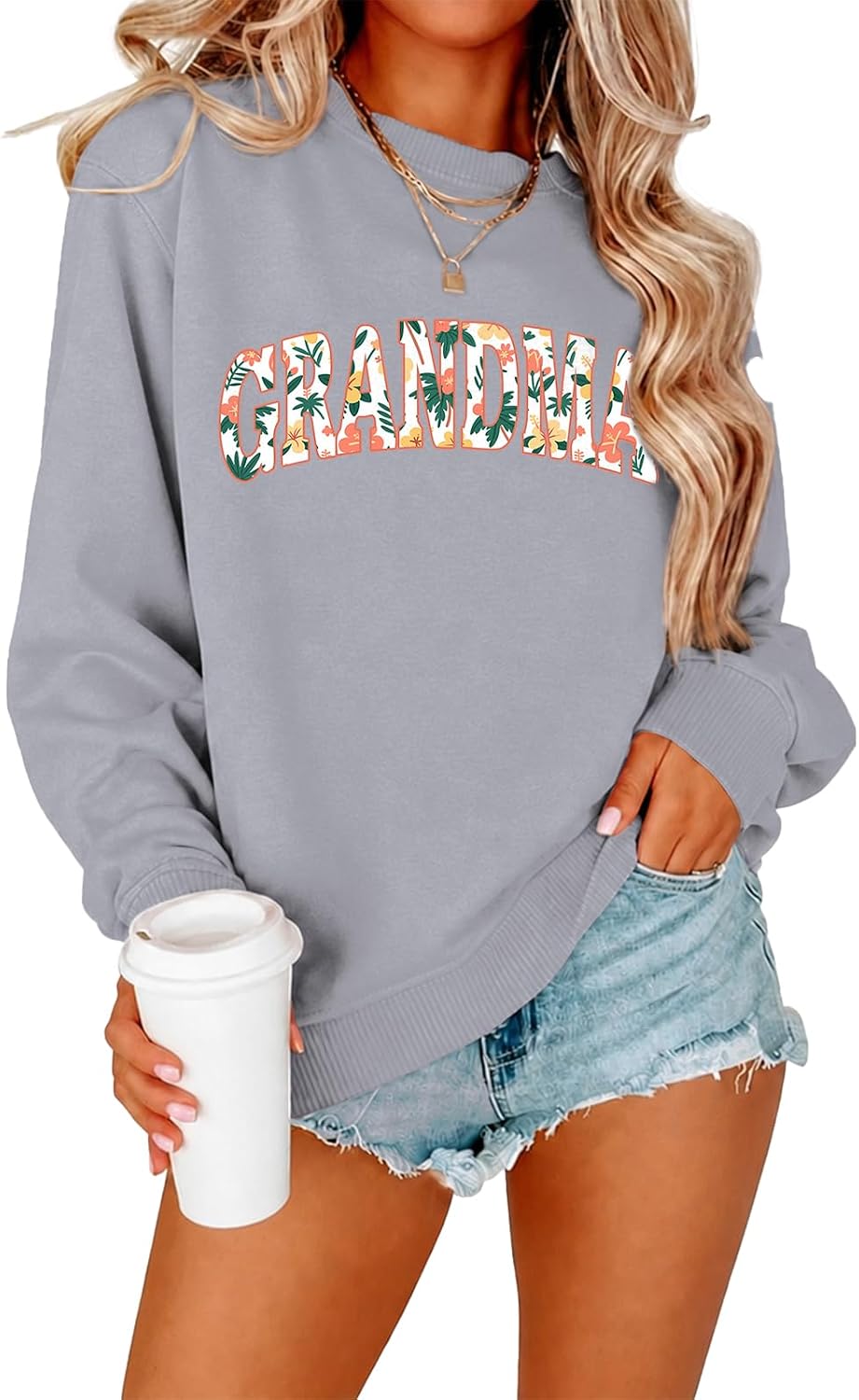 Grandma Sweatshirts For Women Nana Graphic Long Sleeve Shirts