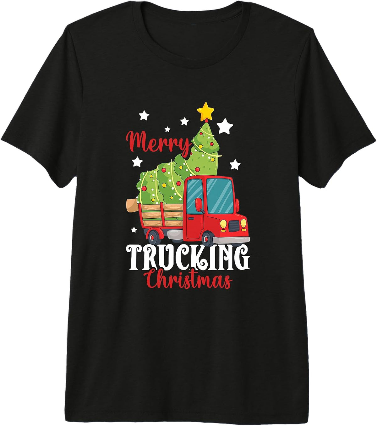 Christmas Trucker Truck Driver Merry Trucking Christmas Premium Tri-Blend T-Shirt