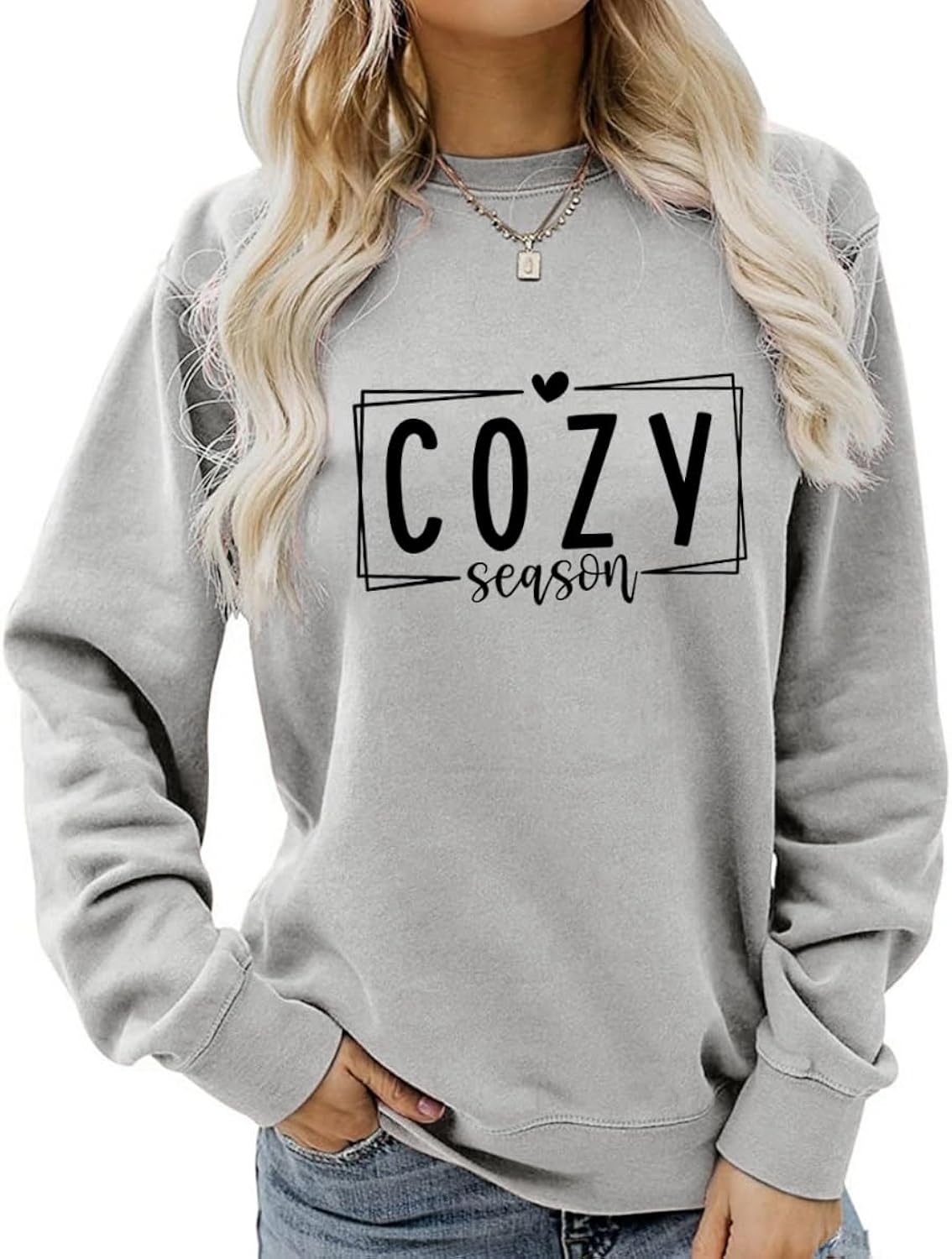 Cozy Season Sweatshirt For Women,Funny Winter Cozy Season Long Sleeve Shirt Comfy Indoorsy Crewneck Pullovers Sweater