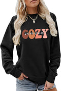 Cozy Season Sweatshirt Women Casual Crewneck Pullover Tops Funny Fall Winter Sweater Weather Blouses Get Cozy Shirts