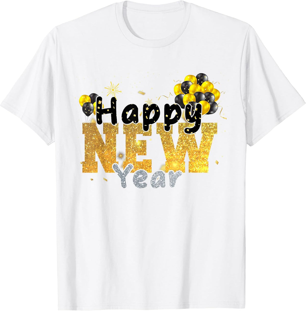 Happy New Year Party Supplies 2026 Family Matching Fireworks T-Shirt