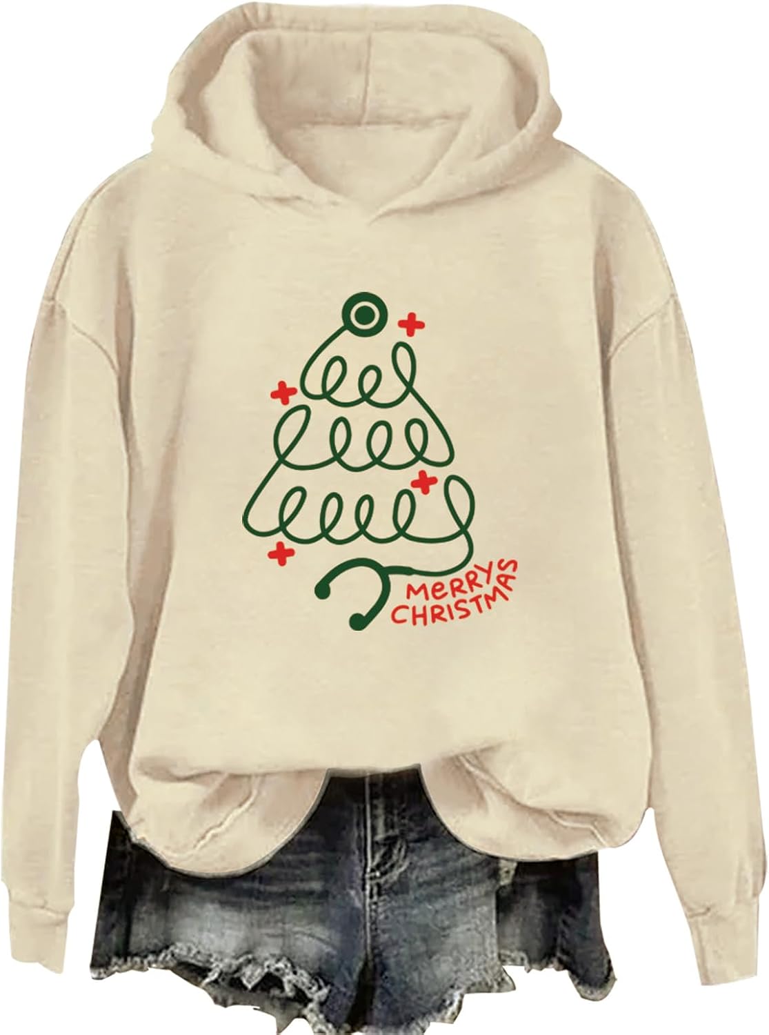 Merry Christmas Stethoscope Sweatshirt CNA Nurse Christmas Sweatshirt For Women