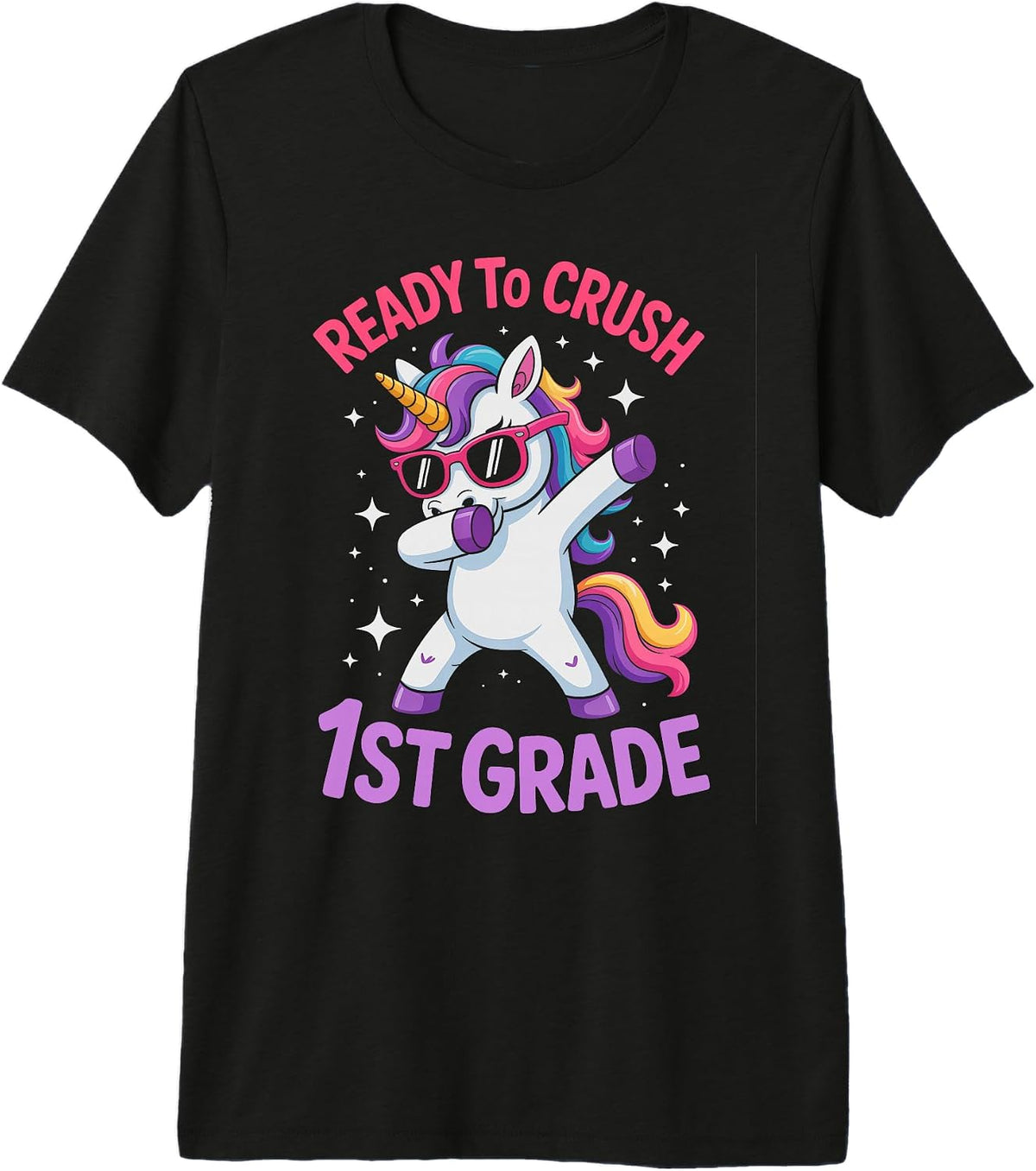 Vintage Ready Crush 1ST Grade Magical Unicorn Teacher Crew Premium Tri-Blend T-Shirt
