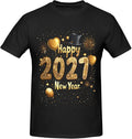 Happy New Year Party 2027 Men's Black Cotton T-Shirt Soft Breathable Daily Wear