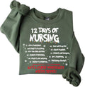 12 Days of Nuring Sweatshirt Funny Christmas Nurse Sweatshirt For Women