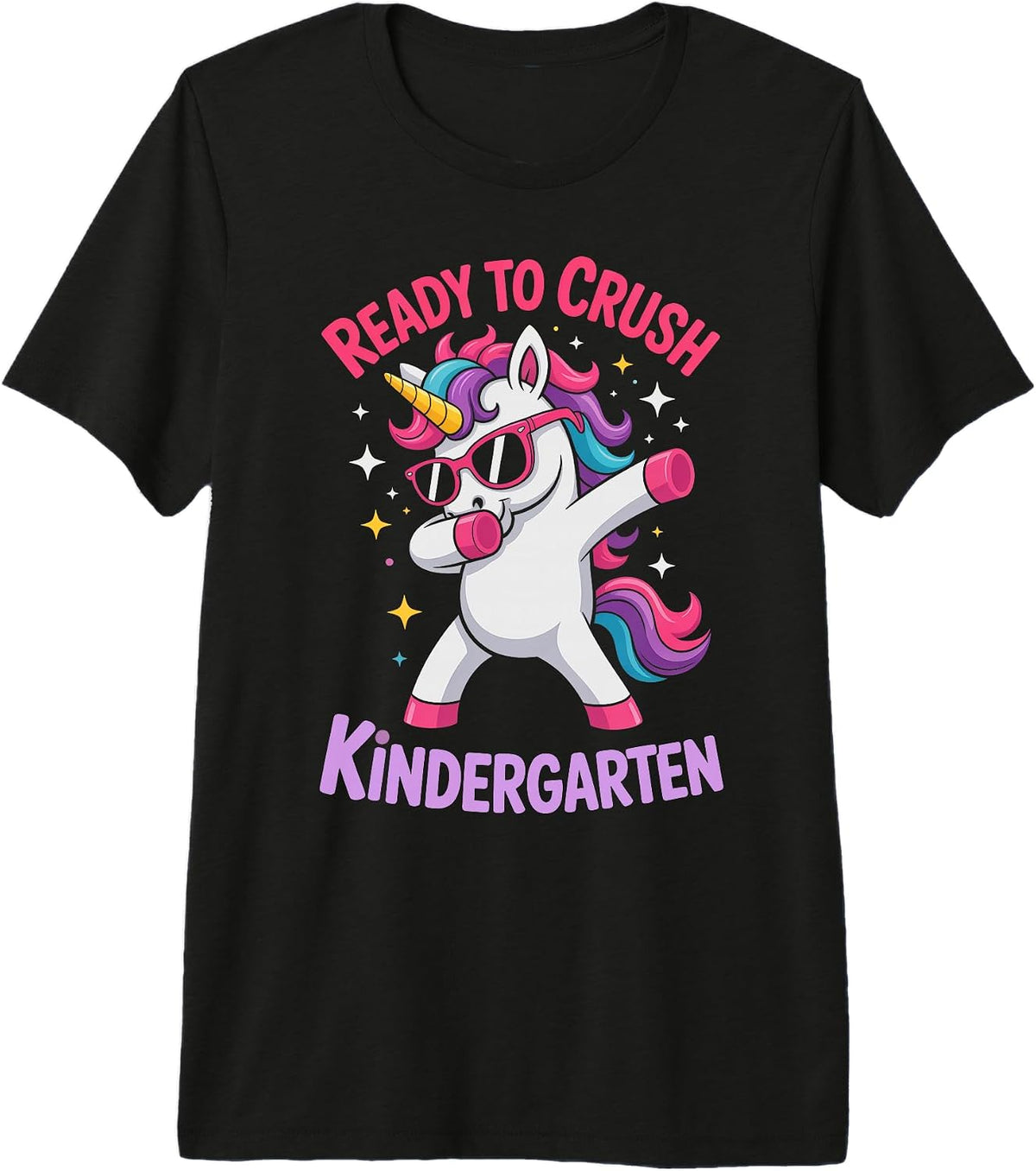 Retro Ready Crush Kindergarten School Unicorn Rainbow Premium Tri-Blend T-Shirt