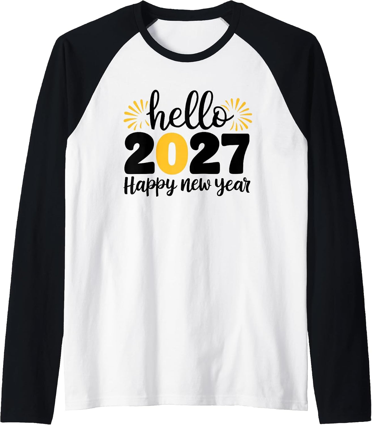 Hello 2027 Happy New Year 2027 New Year's Eve Party Raglan Baseball Tee