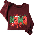 Christmas Mama Sweatshirt Hoodie For Women Family Christmas Sweatshirts Merry Mama Holiday Shirt