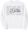 Winter Definition Cozy Wintertime Words Snow Season Vibes Sweatshirt