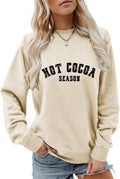Hot Cocoa Season Sweatshirt, Chocolate Lover Shirt Cozy Season Sweater Women Crewneck Fall Winter Pullover Tops