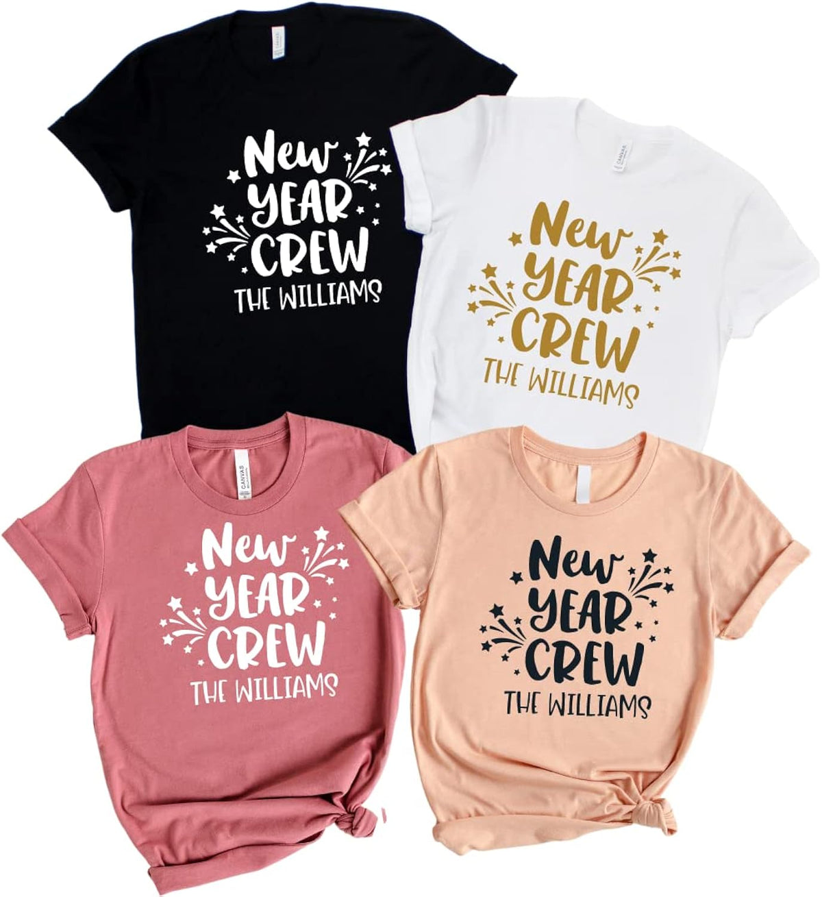New Year Crew Personalized New Years Family Shirts, Hello 2022 New Years Eve Matching Shirts, Matching New Years Eve Pajamas, New Years Eve Party Clothes, New Years Eve Pjs 2021. Multicolor