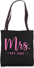 Mrs. Est. 2027 Just Married Promoted To Mrs And Mr Wedding Tote Bag