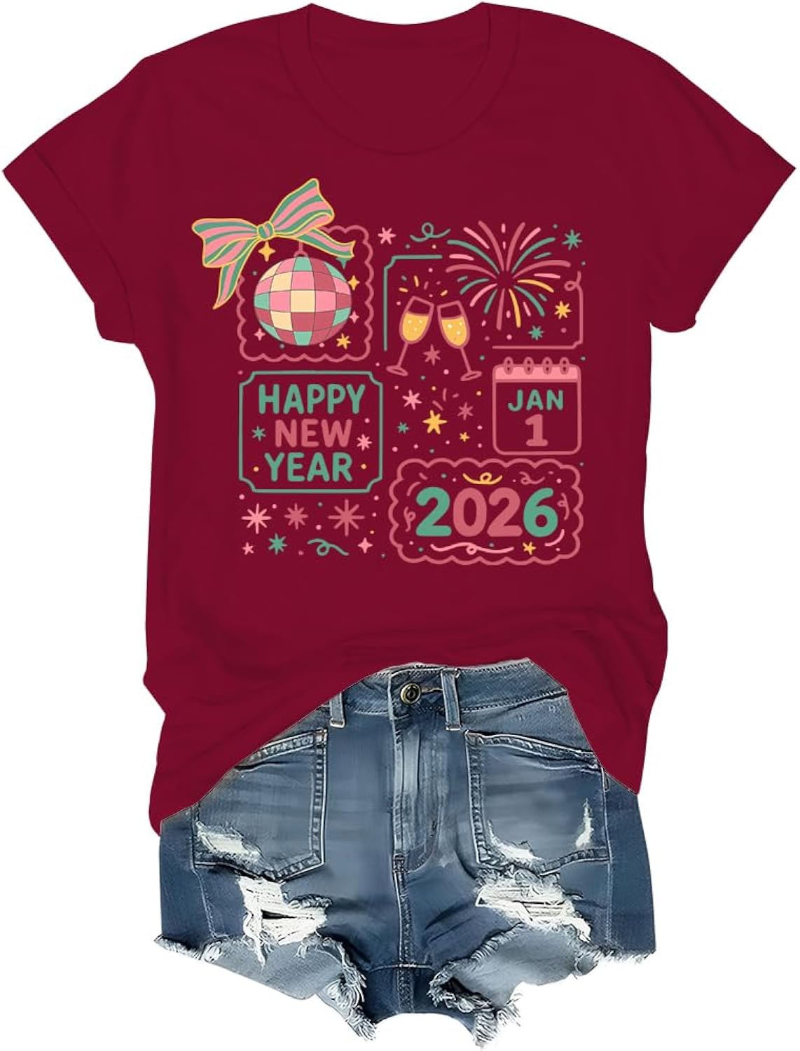 Happy New Year 2026 Shirt Family Matching T-Shirt Xmas Party Tees New Years Eve Party Supplies