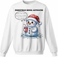 Unisex Crewneck Sweatshirts Christmas Snowman Watercolor Printed in USA Pullover Sweatshirts Graphic Long Sleeve