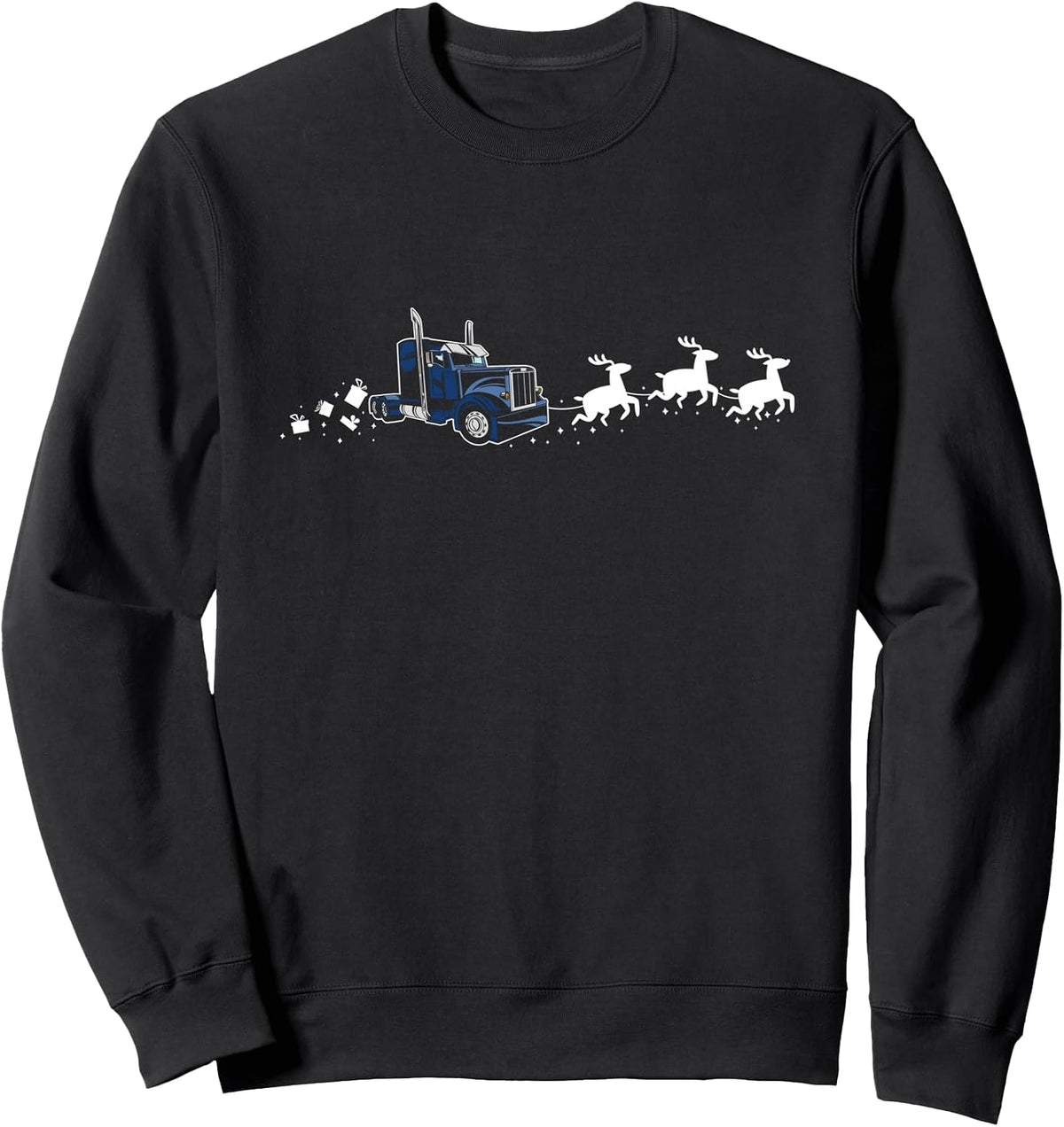 Truck Santa Christmas Sleigh - Funny Truck Xmas Sweatshirt