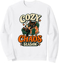Cozy Chaos Season Autumn Cat Coffee Relaxation Humor Sweatshirt