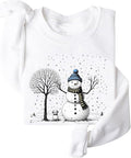 Christmas Snowman Sweatshirt Funny Snowman Sweatshirt Xmas Sweatshirt White