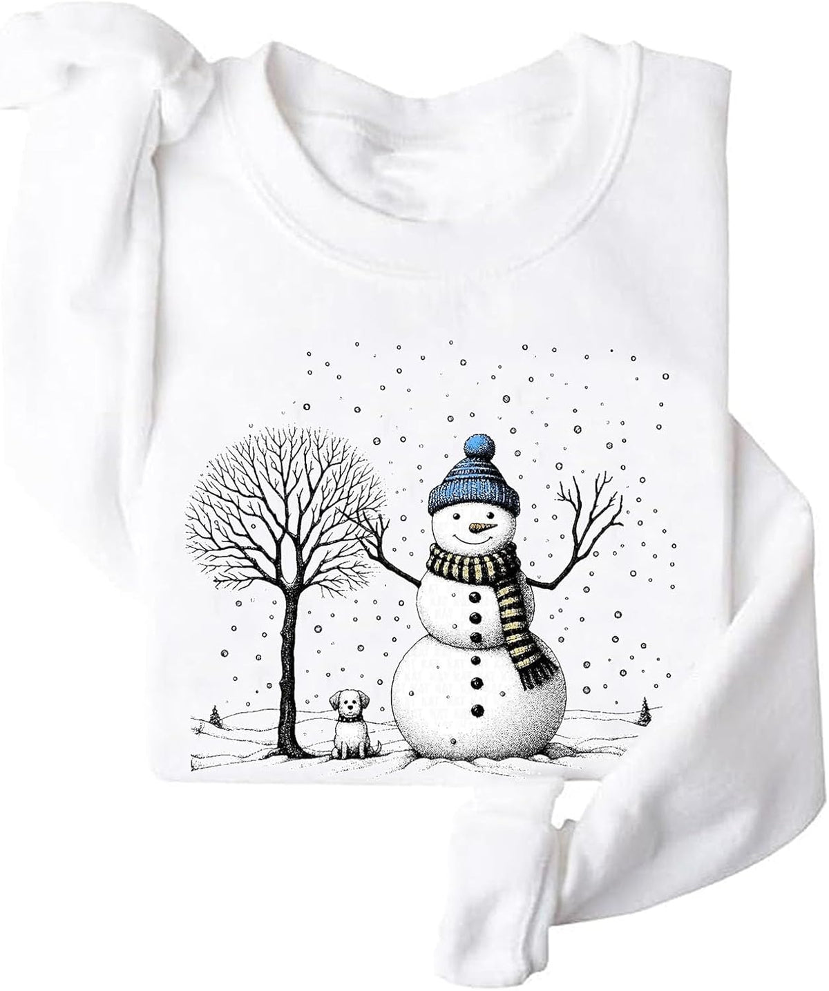 Christmas Snowman Sweatshirt Funny Snowman Sweatshirt Xmas Sweatshirt White