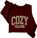 Cozy Season Sweatshirt Lepoard Fall Shirt Long Sleeve For Women Print Shirt