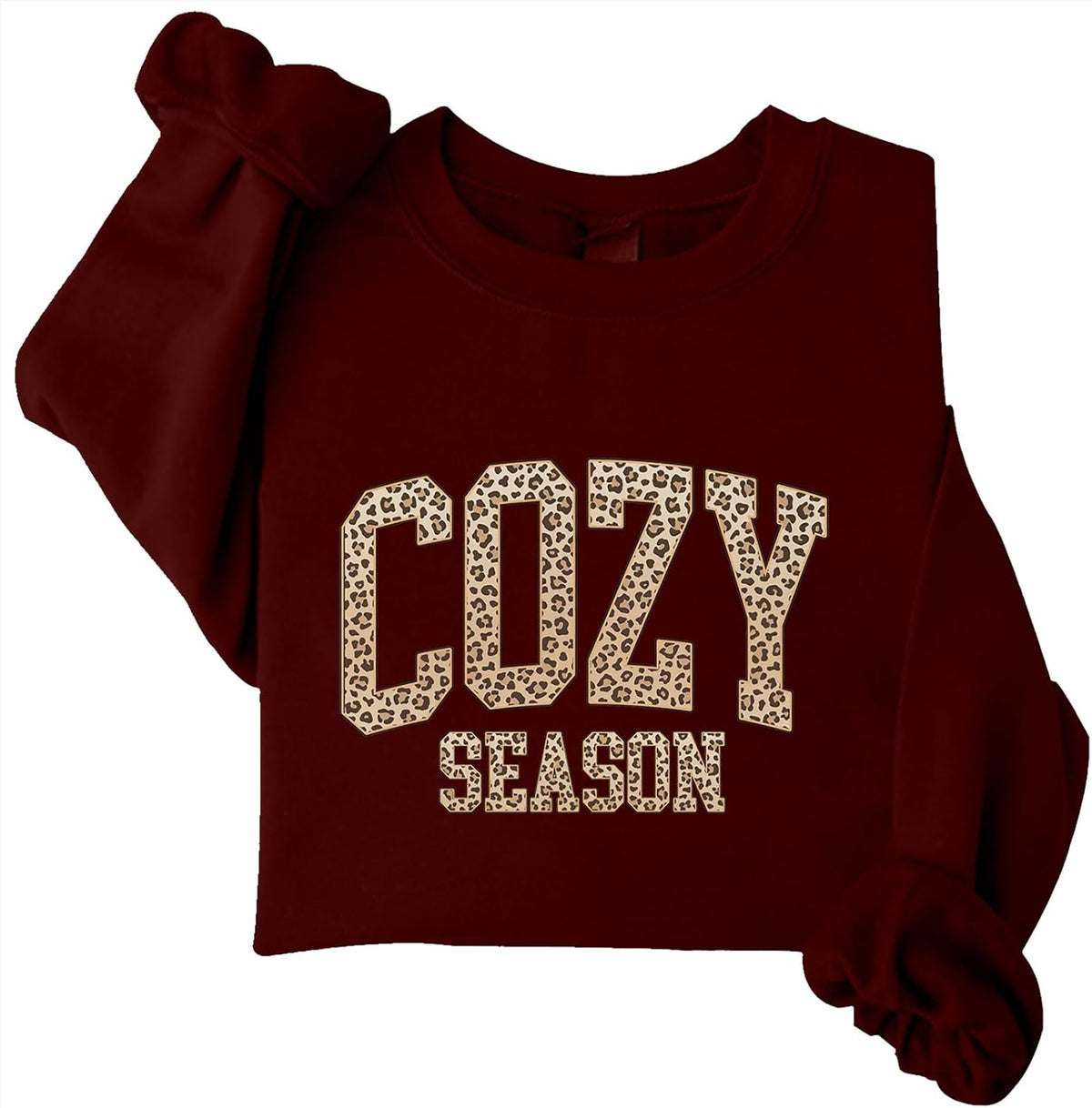 Cozy Season Sweatshirt Lepoard Fall Shirt Long Sleeve For Women Print Shirt