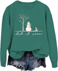 Let It Snow Christmas Sweatshirt Let It Snow Hoodie Tree Snowman Shirt Long Sleeves For Women Men