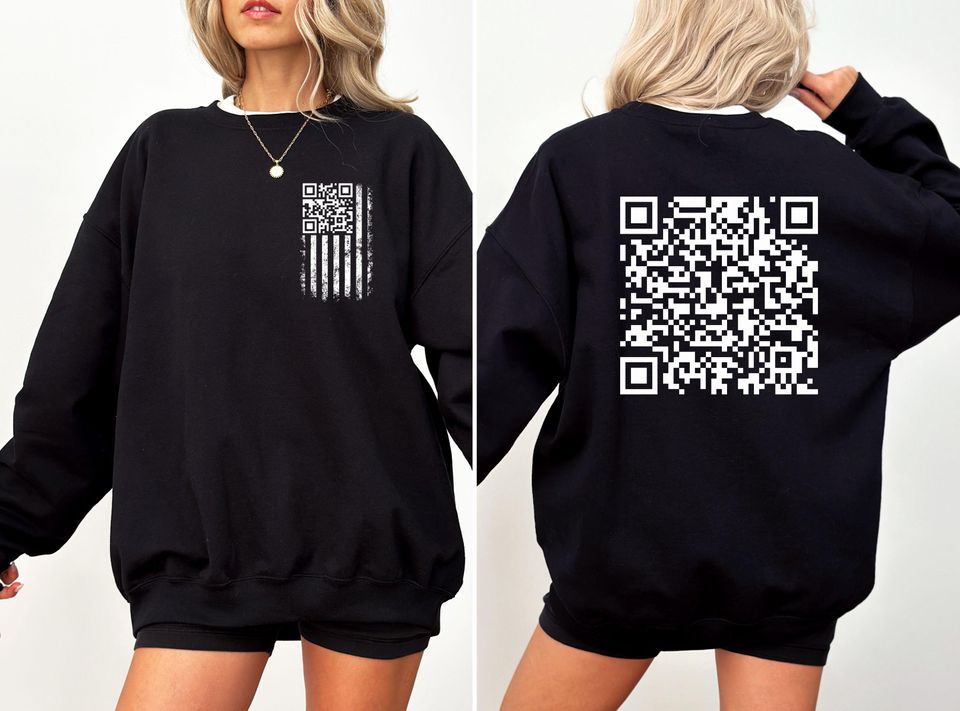 Dancing Donald Trump QR Code - Humorous Black Activewear for Kids - Unique Political Gift