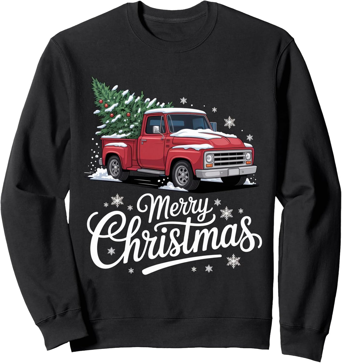 Merry Christmas Vintage Truck Happy Holiday Vibes Sweatshirt