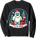 Tis The Season Yeti Aboninable Snowman Christmas Tree Kids Sweatshirt