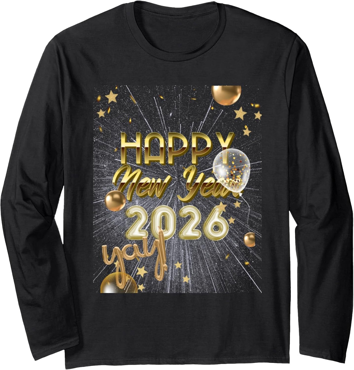 Happy New Year Confetti Firework New Year's Eve Family Group Long Sleeve T-Shirt
