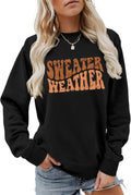 Cozy Season Sweatshirt Women Sweater Weather Graphic Long Sleeve Shirts Funny Crewneck Letter Print Fall Pullovers