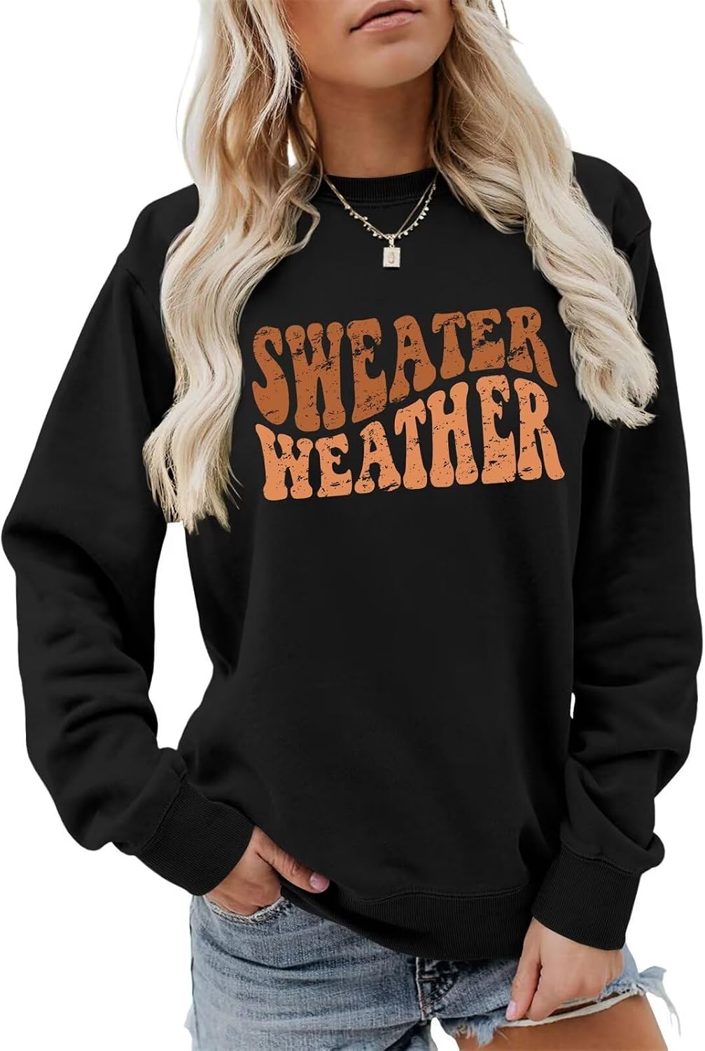 Cozy Season Sweatshirt Women Sweater Weather Graphic Long Sleeve Shirts Funny Crewneck Letter Print Fall Pullovers