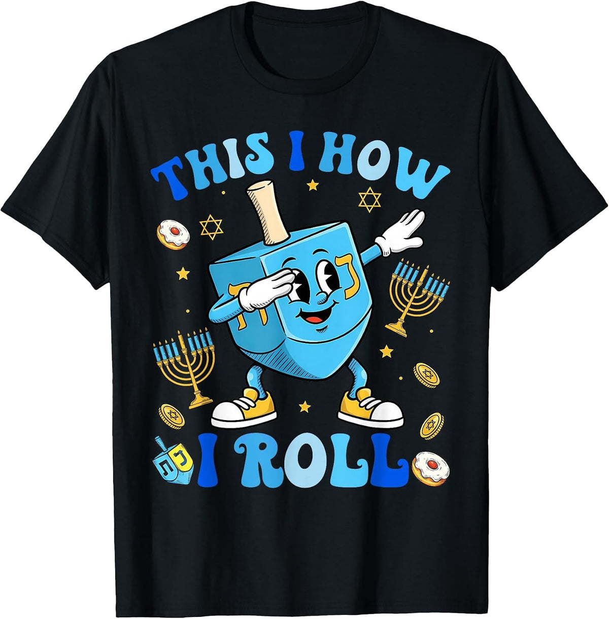 Funny Dreidel Dabbing Hanukkah Shirt Menorah Chanukah Jewish T-Shirt
