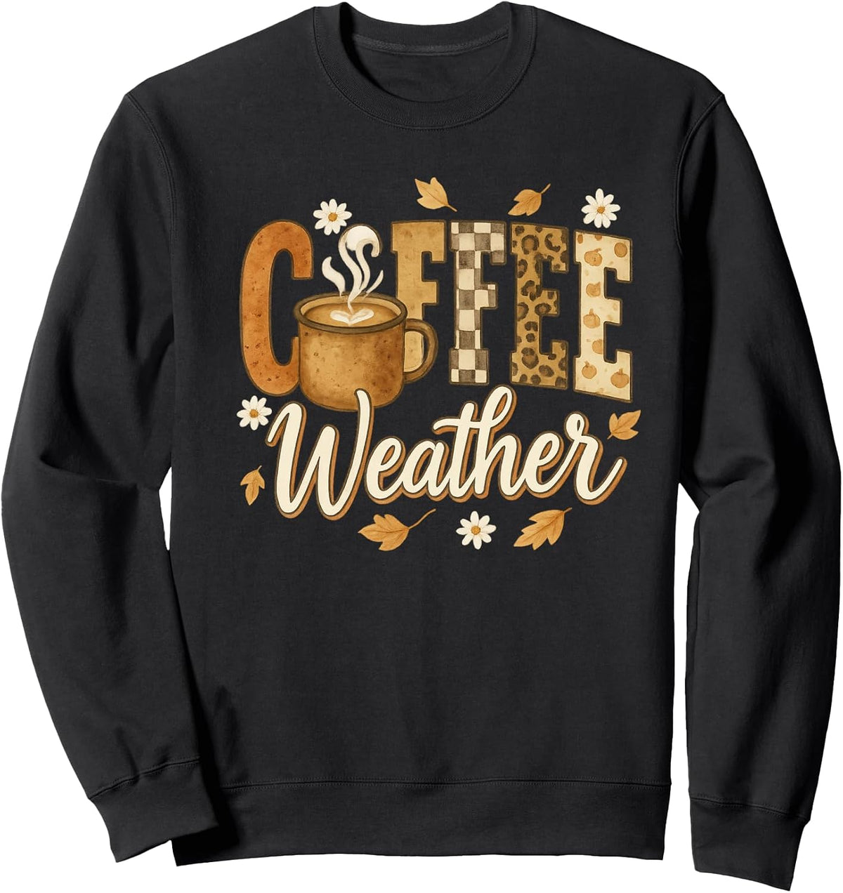 Coffee Weather Fall Cozy Mug Retro Graphic Sweatshirt