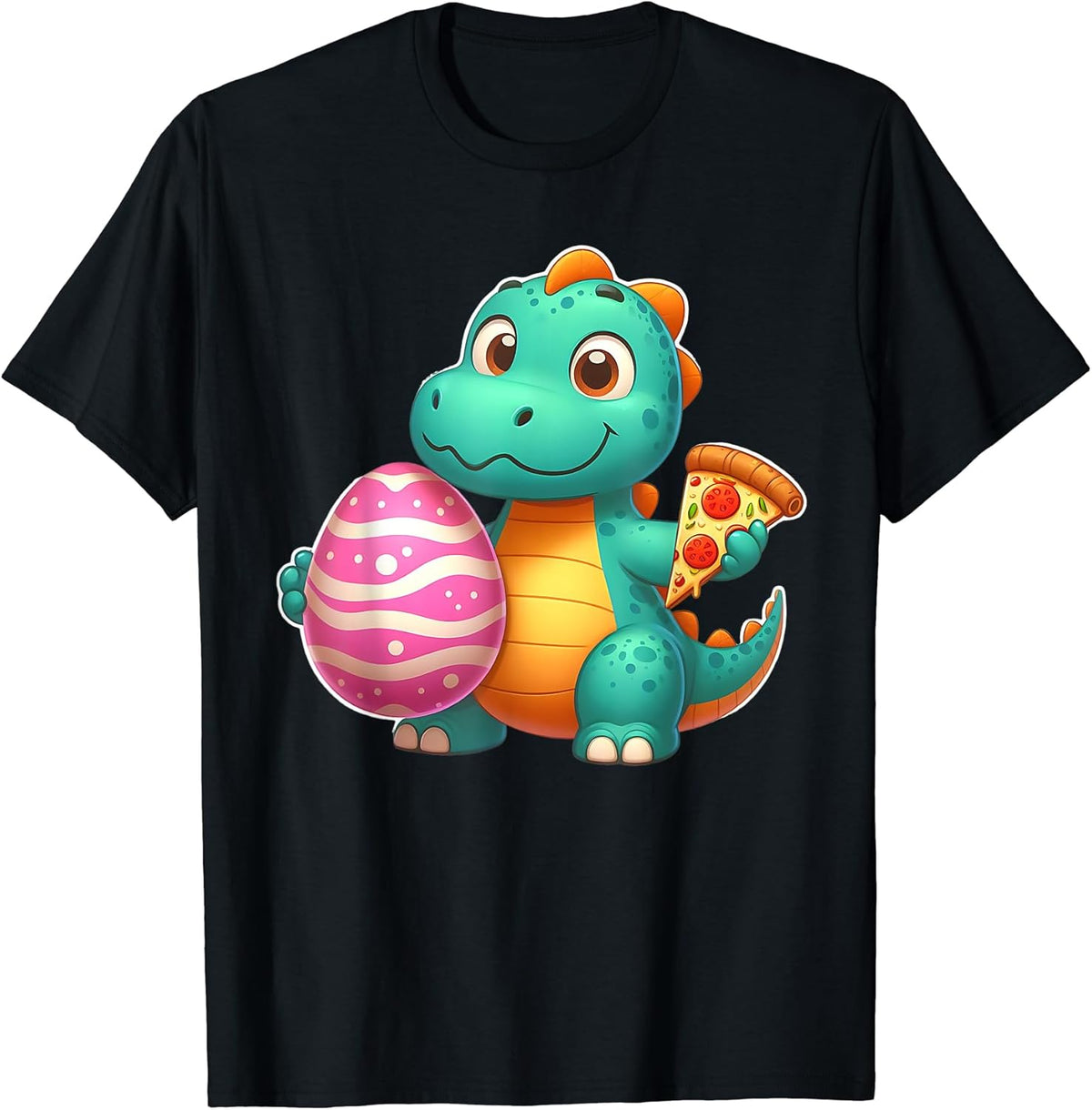 Dinosaur with Easter Egg and Pizza Unisex