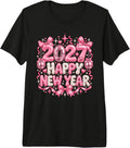 Happy New Year 2027 Pink Disco Coquette Bow Celebration Premium Tri-Blend T-Shirt