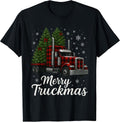 Merry Truckmas Trucker Christmas Men Women Girls Boys Kids T-Shirt