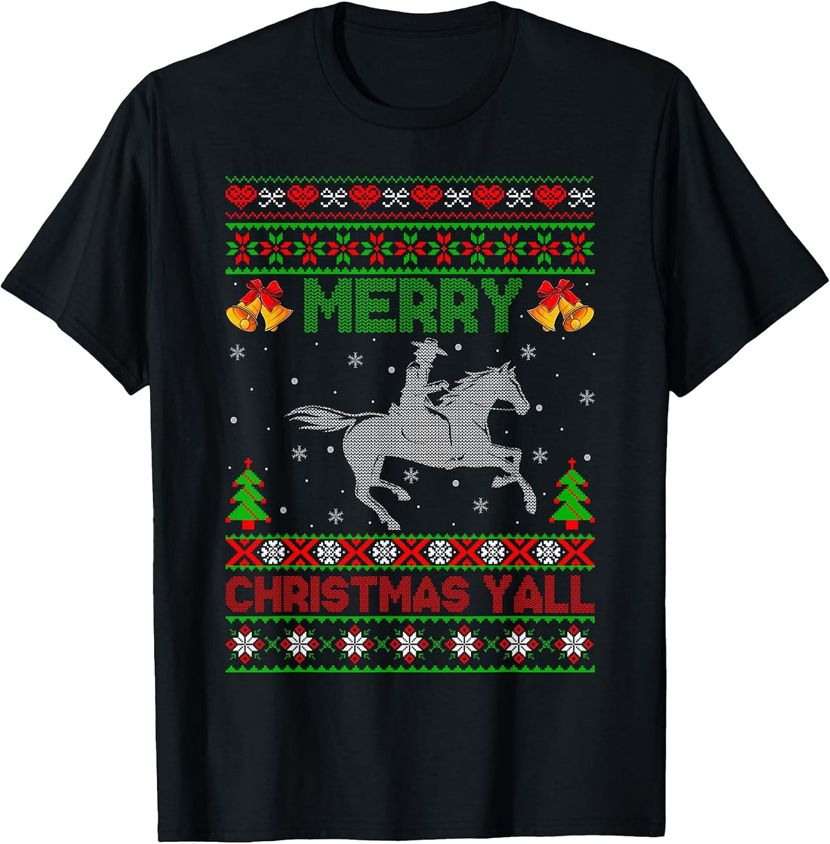 Cowboy Hat Merry Christmas Yall Boots Cowgirl Xmas Western T-Shirt