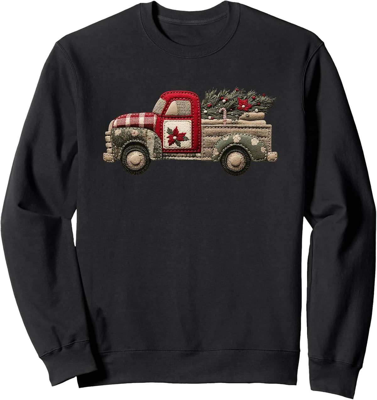 Classic Red Truck With Christmas Tree Sweatshirt