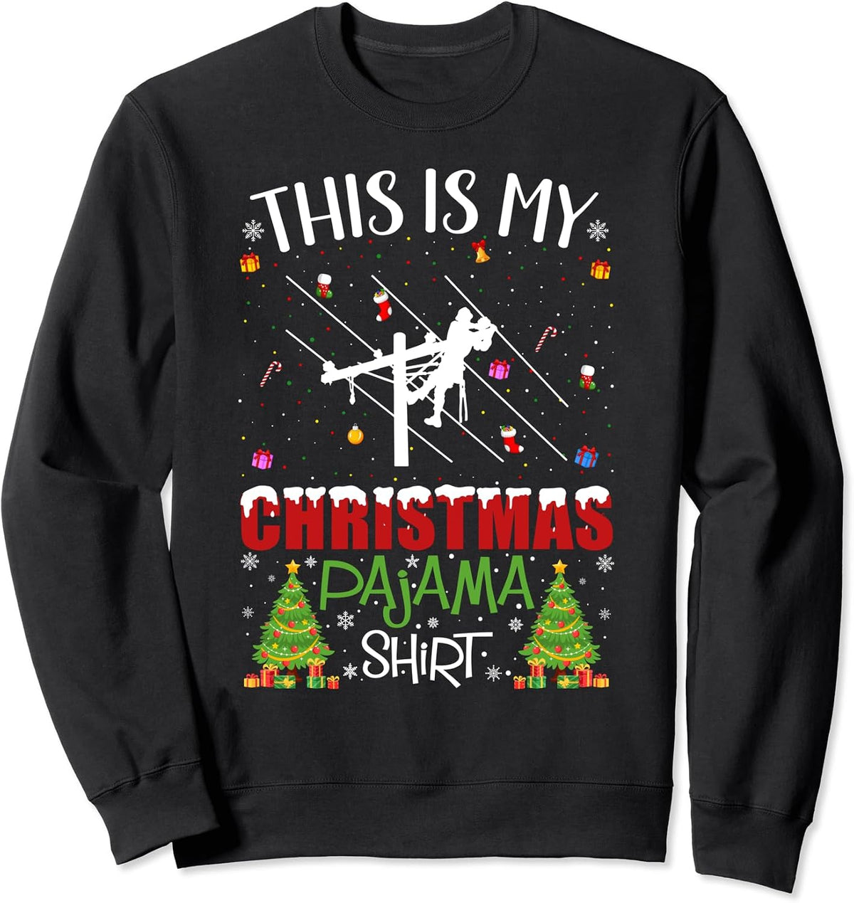Funny Lineman Ugly Sweater Outfits Co.