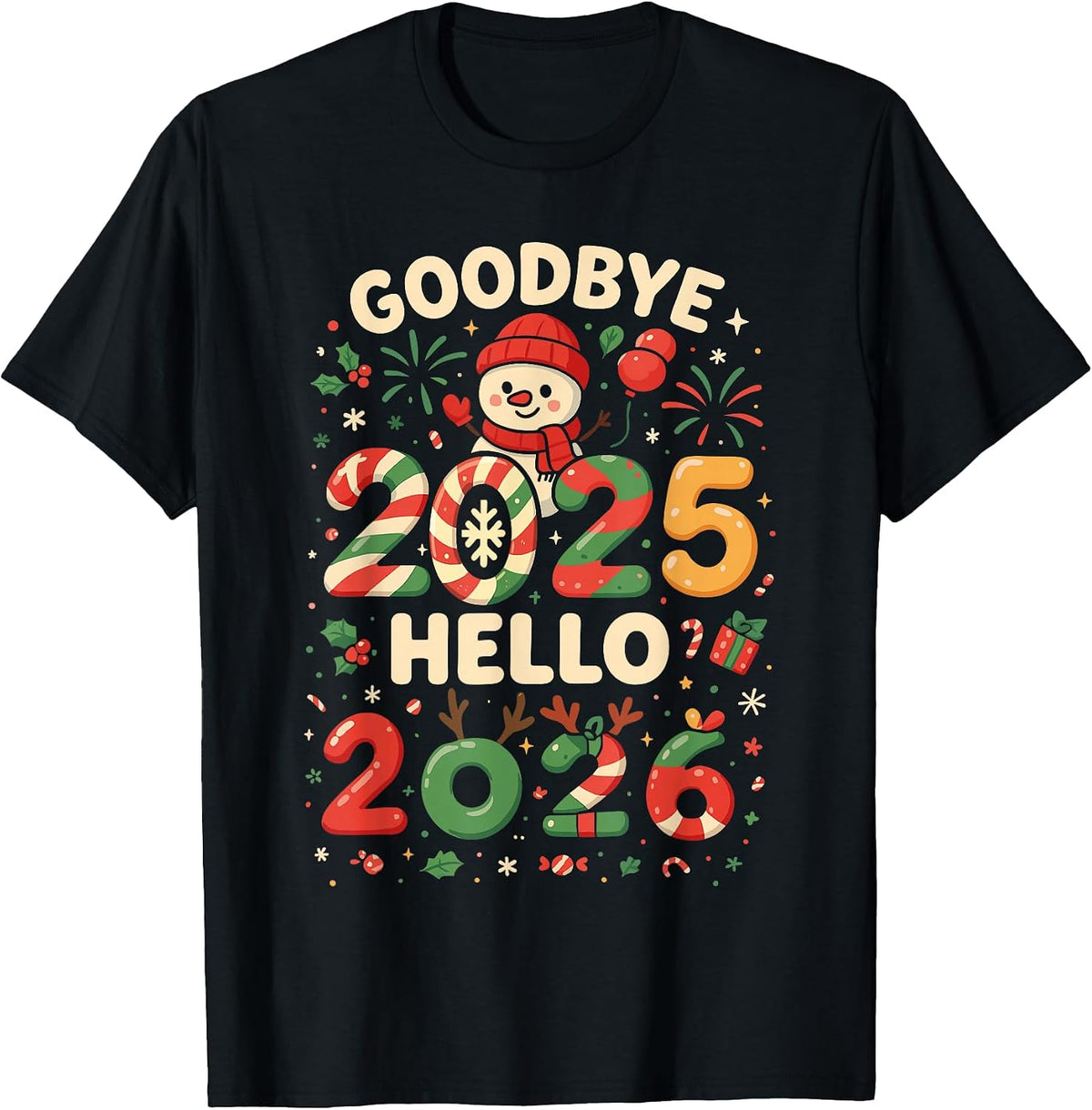 Family Christmas Shirts Matching 2025, Funny NYE Hello 2026 T-Shirt